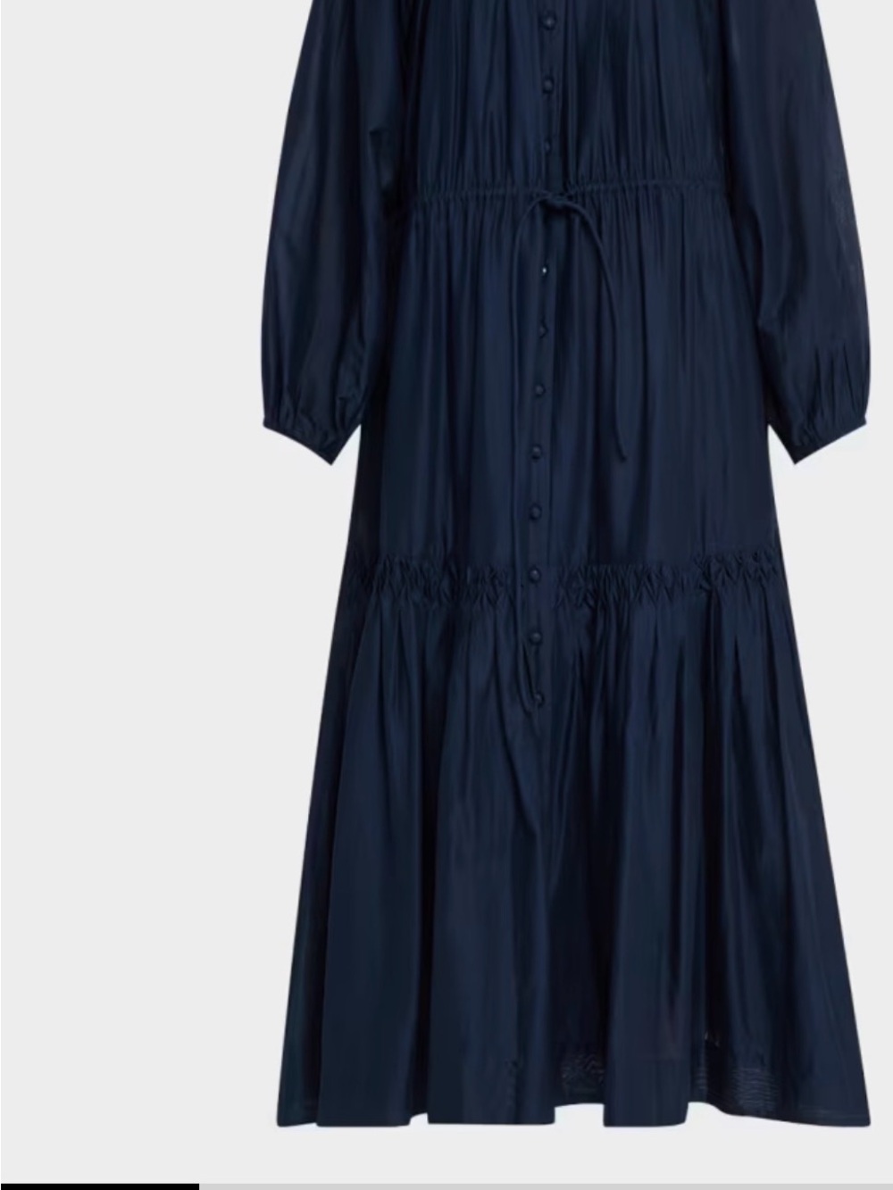 Merlette Navy Button-Front Tiered Maxi Dress - Picture 6 of 12